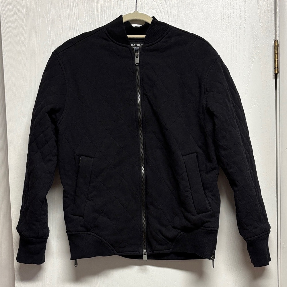 Athleta Small‎ Black Quilted Bomber Jacket. EUC - Picture 4 of 16